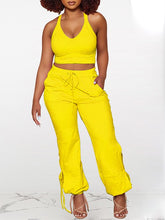 Indiebeautie – Set aus einfarbigem Tanktop und gebundener Hose